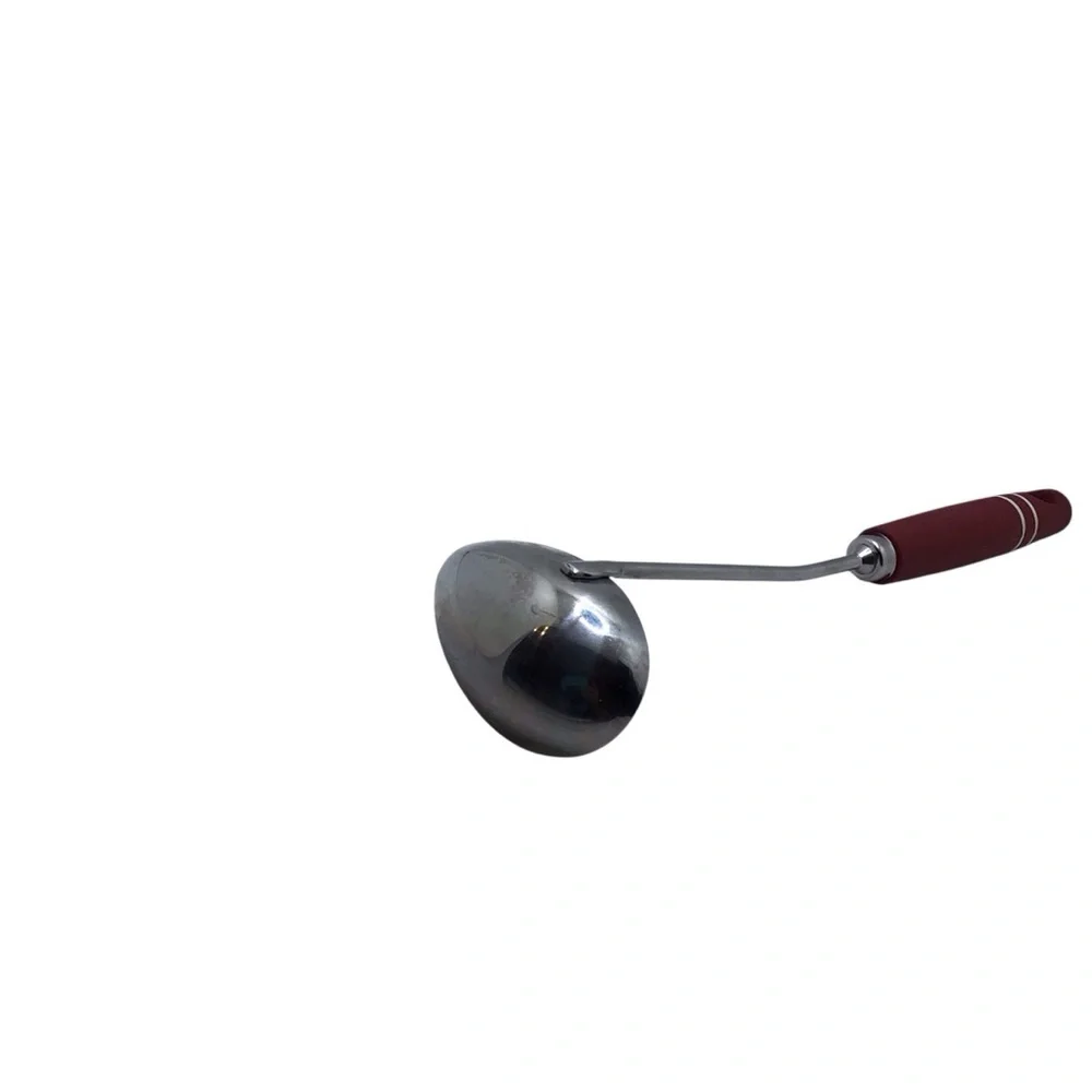 Paula Deen Burgundy Silicone & Stainless Steel Spout Ladle 12” Dishwasher Safe